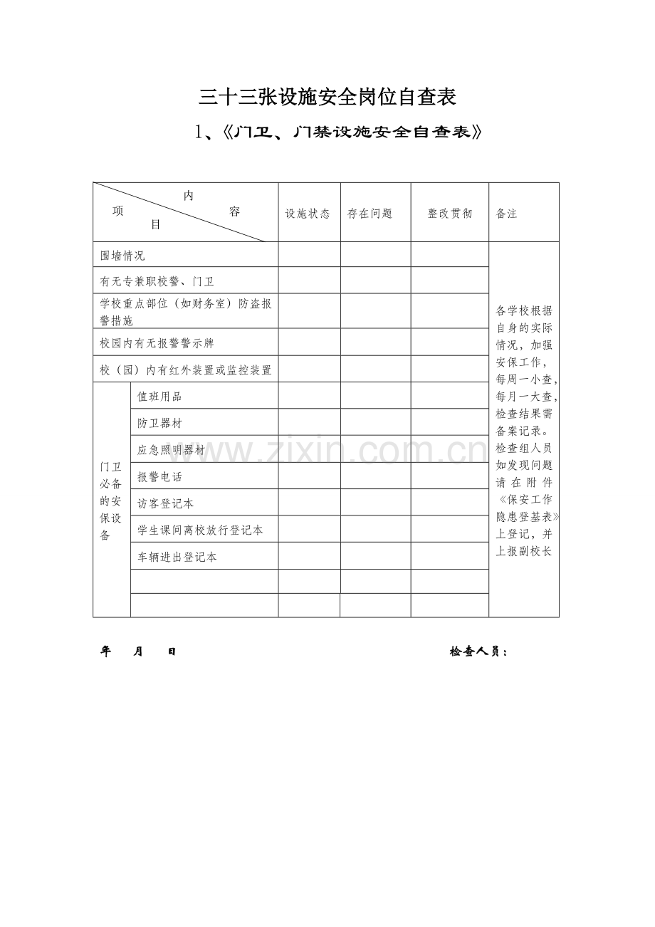 张新编学校安全自查表.doc_第1页