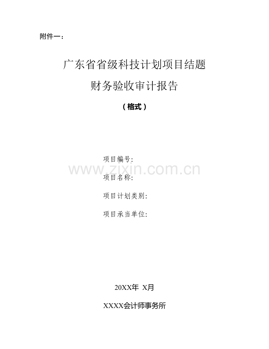 广东省省级科技计划项目结题财务验收审计报告.doc_第1页