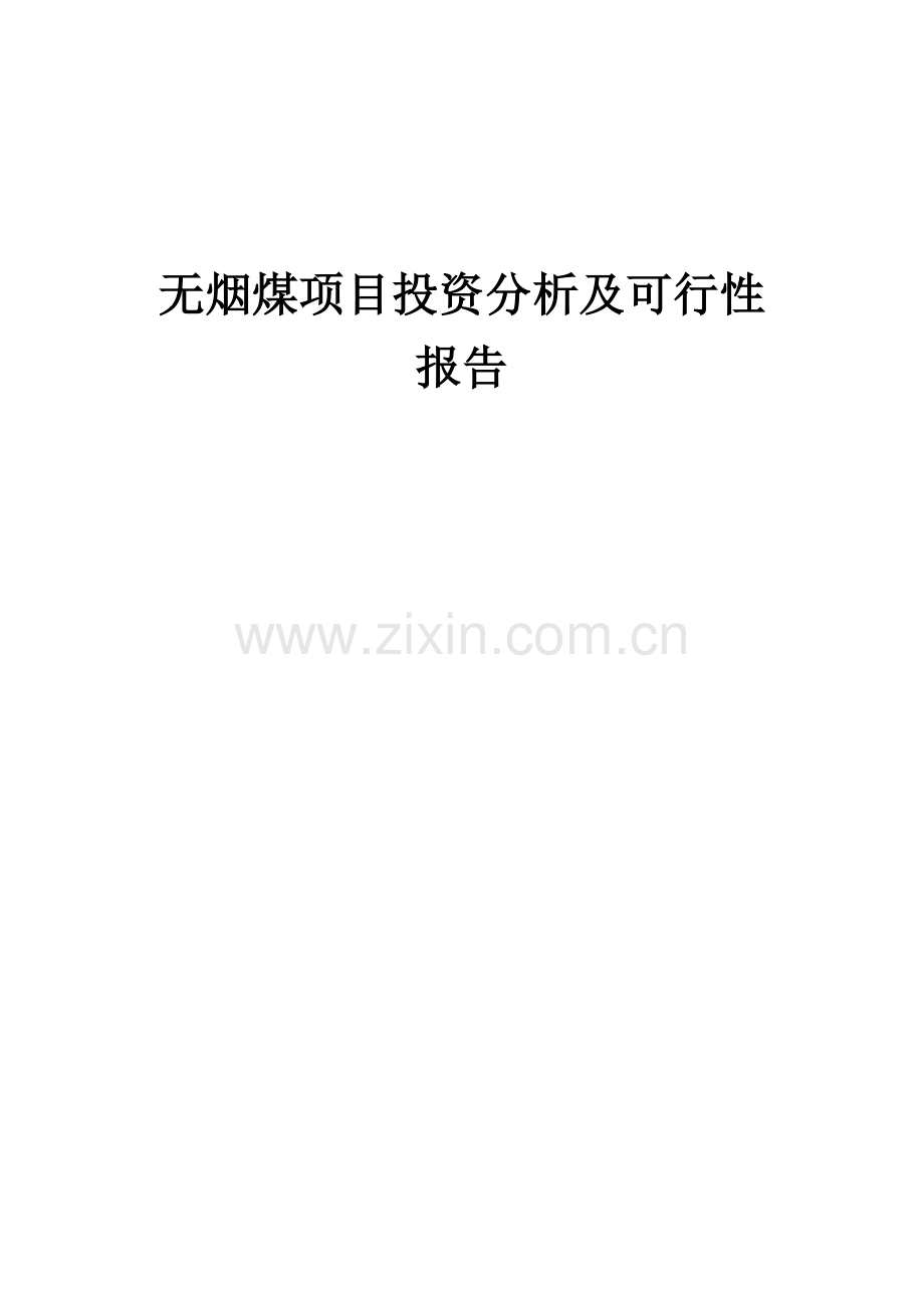 2024年无烟煤项目投资分析及可行性报告.docx_第1页
