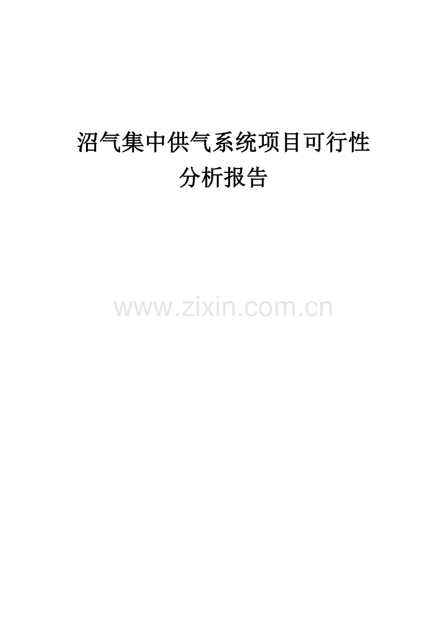 2024年沼气集中供气系统项目可行性分析报告.docx_第1页