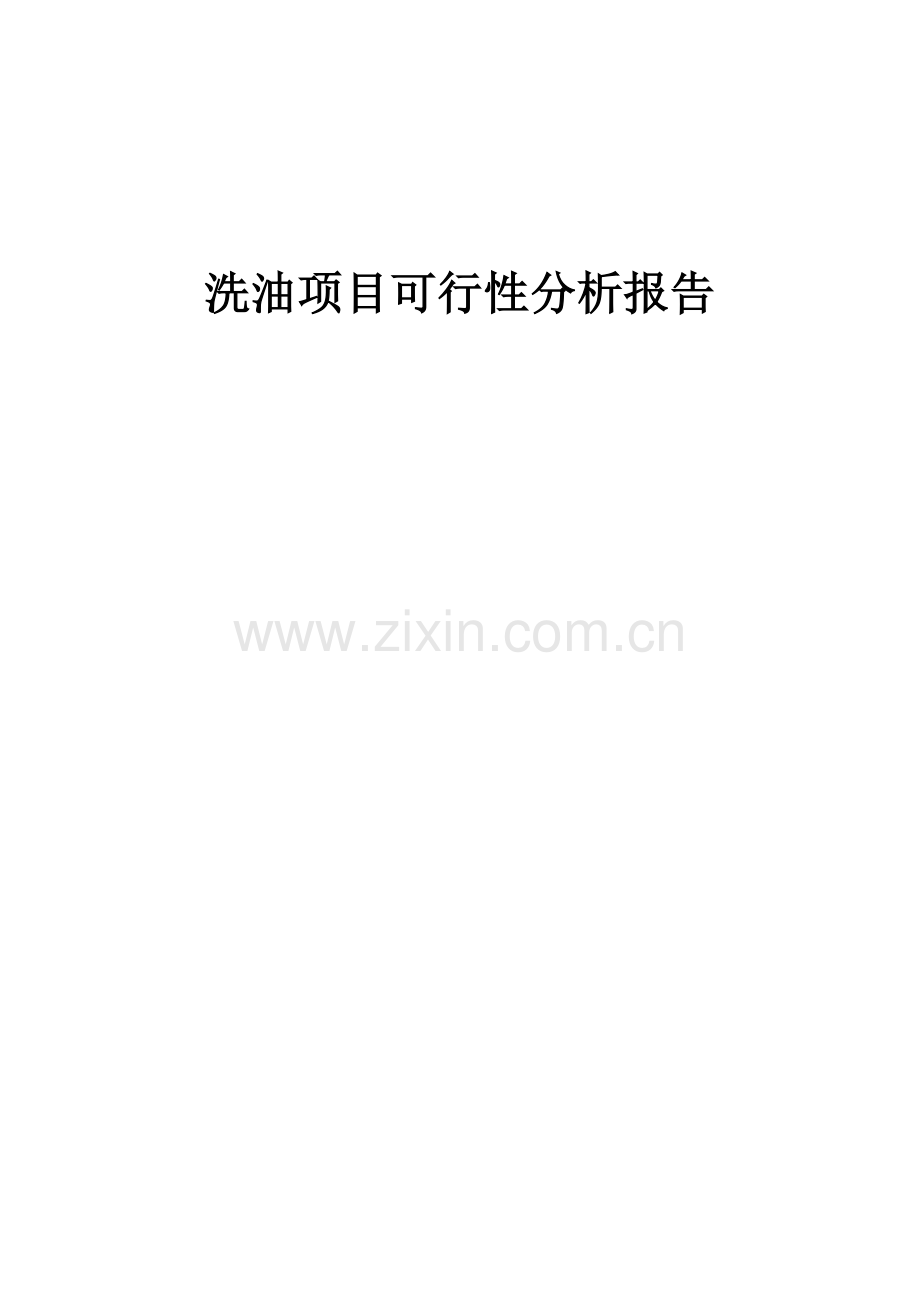 2024年洗油项目可行性分析报告.docx_第1页