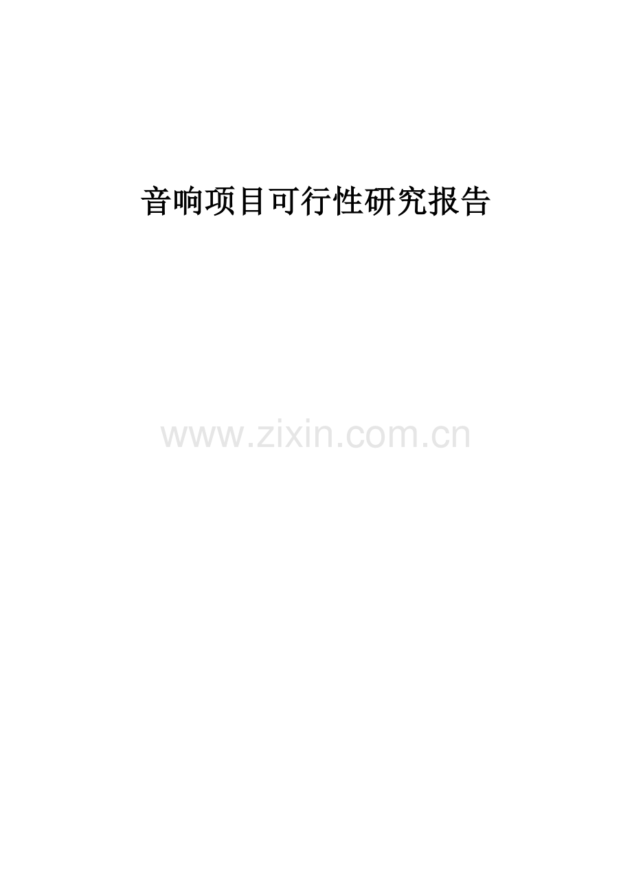 2024年音响项目可行性研究报告.docx_第1页