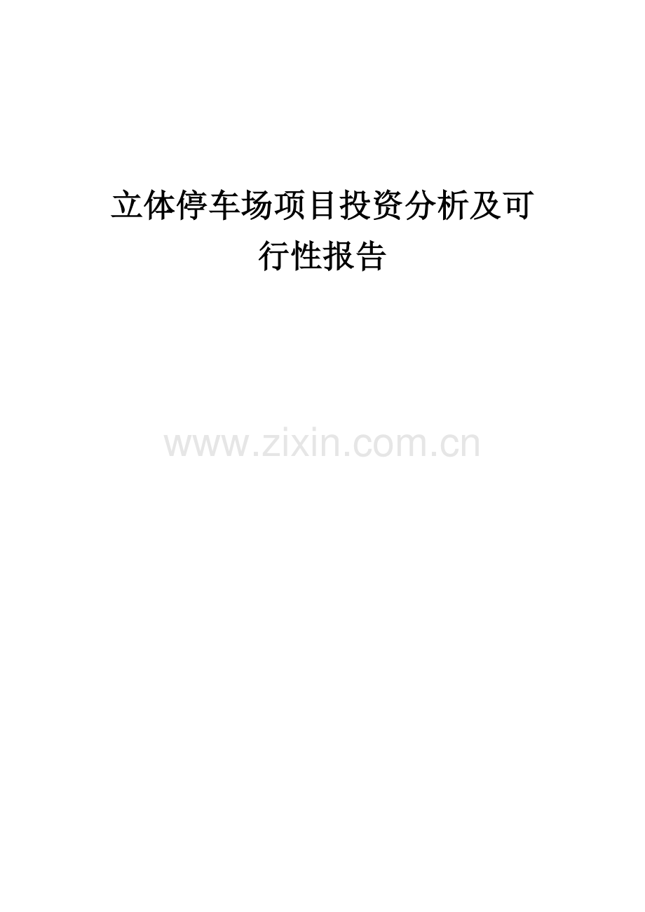 2024年立体停车场项目投资分析及可行性报告.docx_第1页