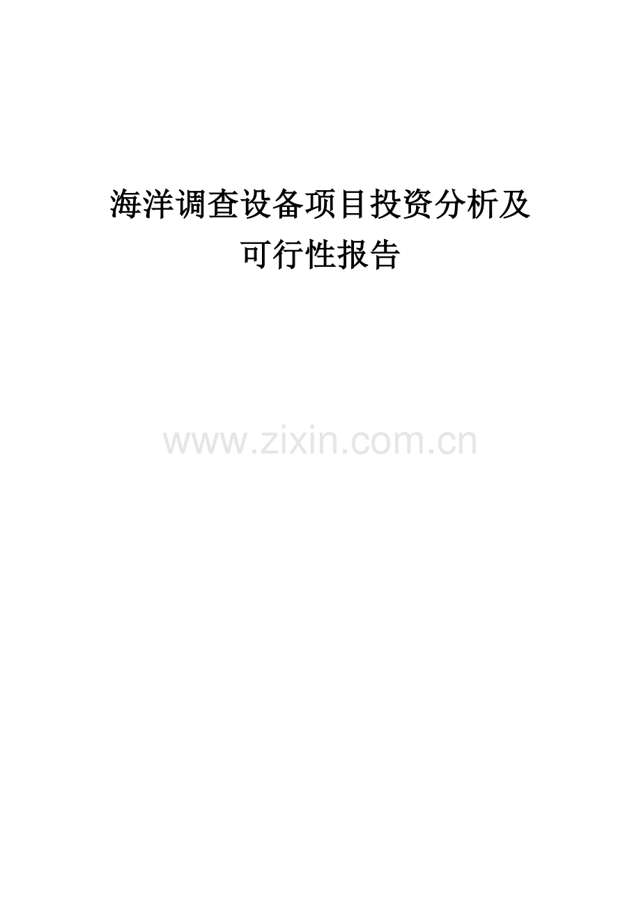 2024年海洋调查设备项目投资分析及可行性报告.docx_第1页