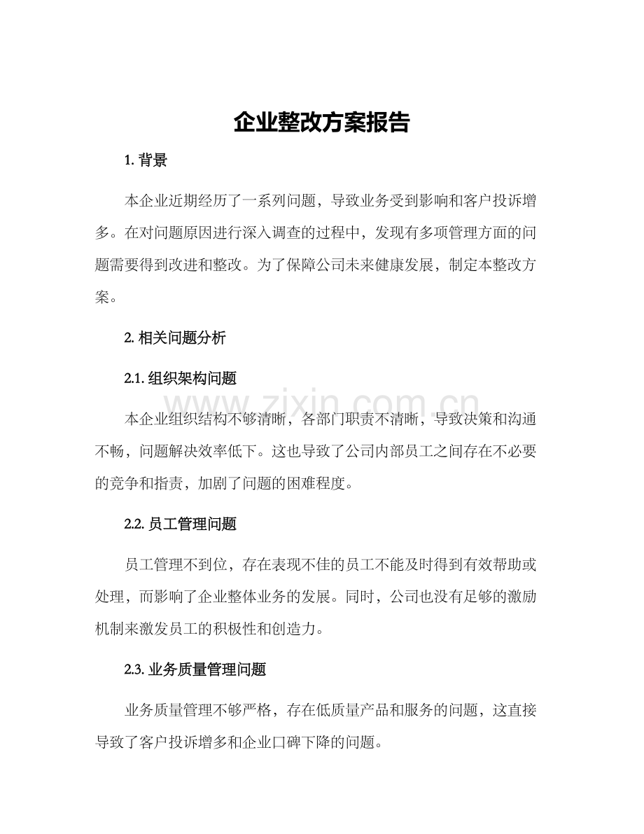 企业整改方案报告.docx_第1页