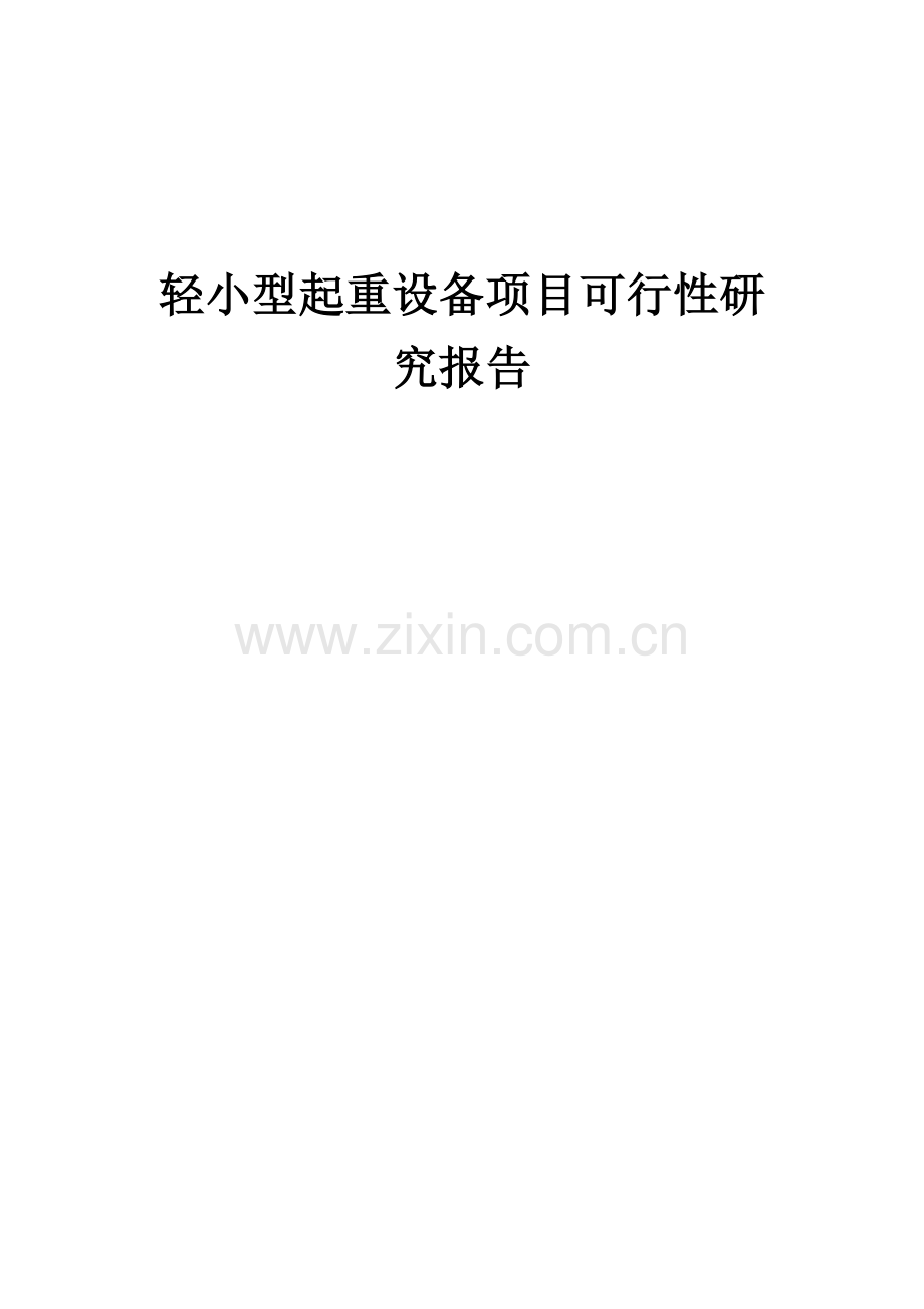 2024年轻小型起重设备项目可行性研究报告.docx_第1页