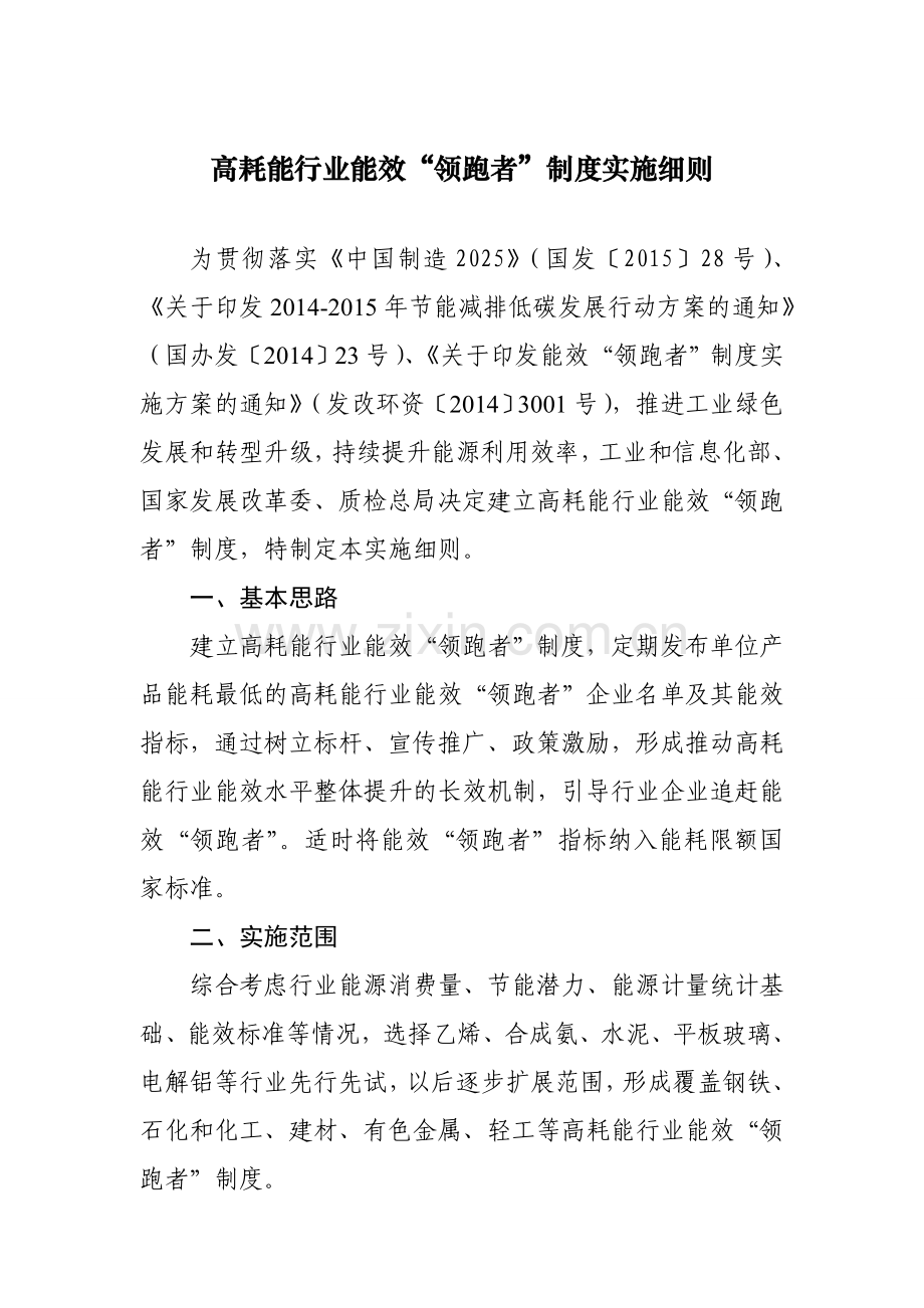 高耗能行业能效管理制度实施细则.doc_第1页