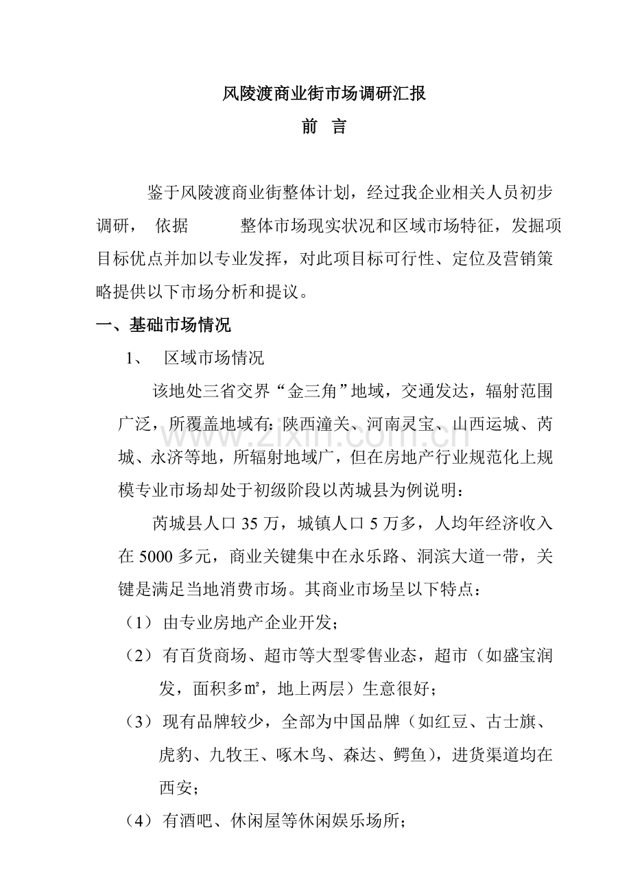 商业街市场调研报告模板样本.doc_第1页