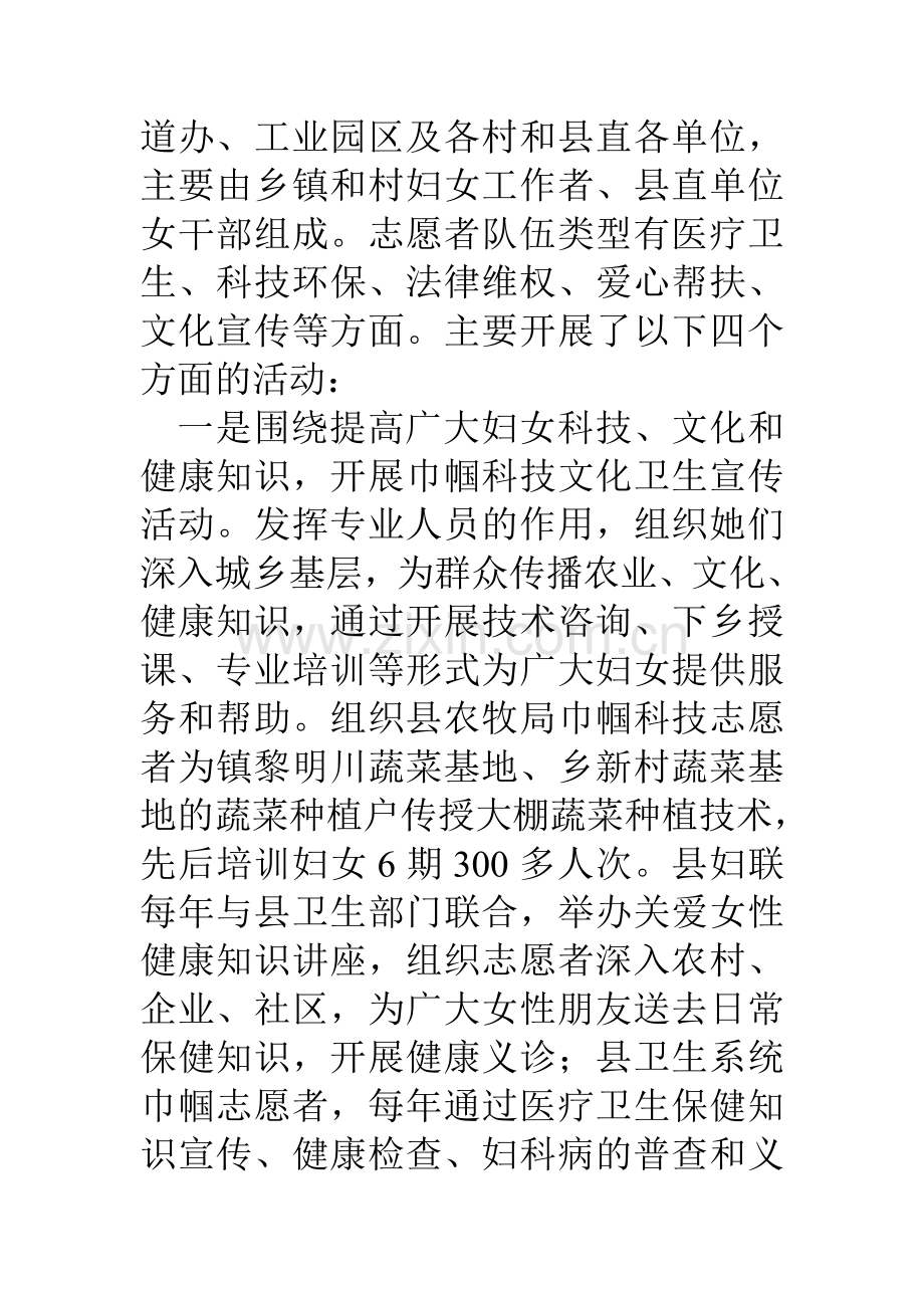 县妇联巾帼志愿者服务活动调研报告.doc_第2页