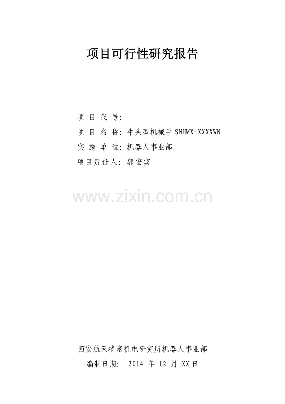 牛头型机械手可行性分析报告汇总.doc_第1页