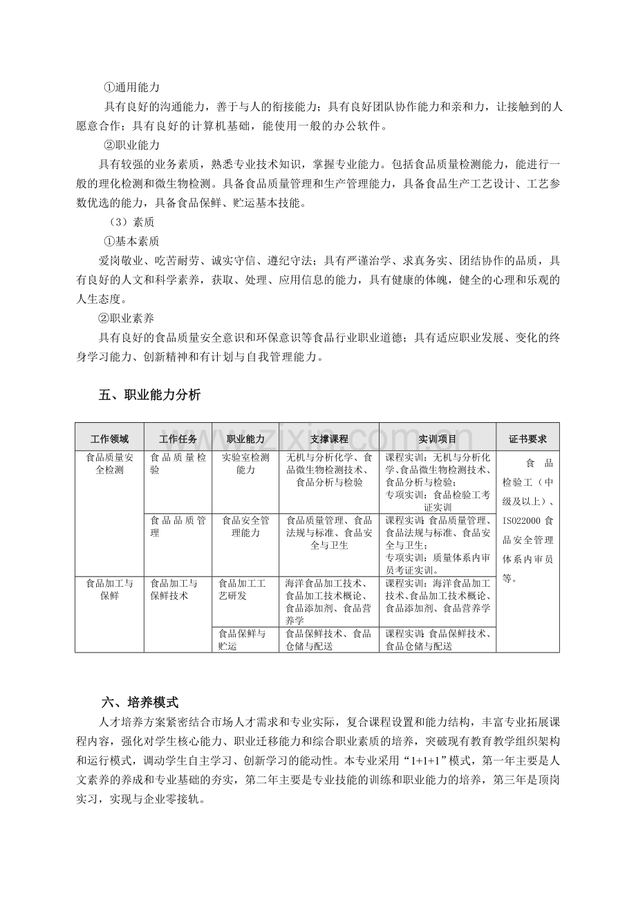 食品工艺与检测专业人才培养方案.doc_第2页