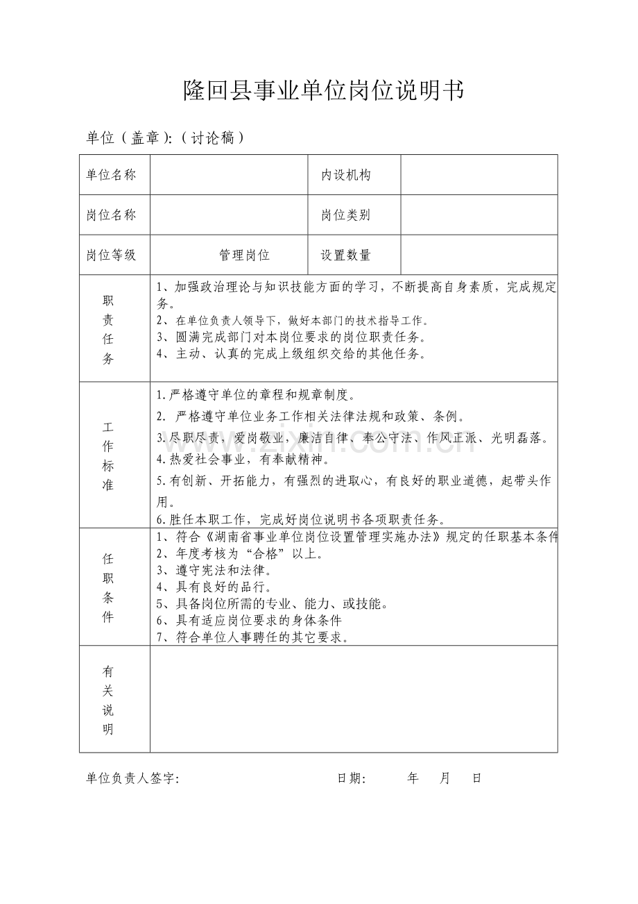 岗位设置说明书.doc_第1页