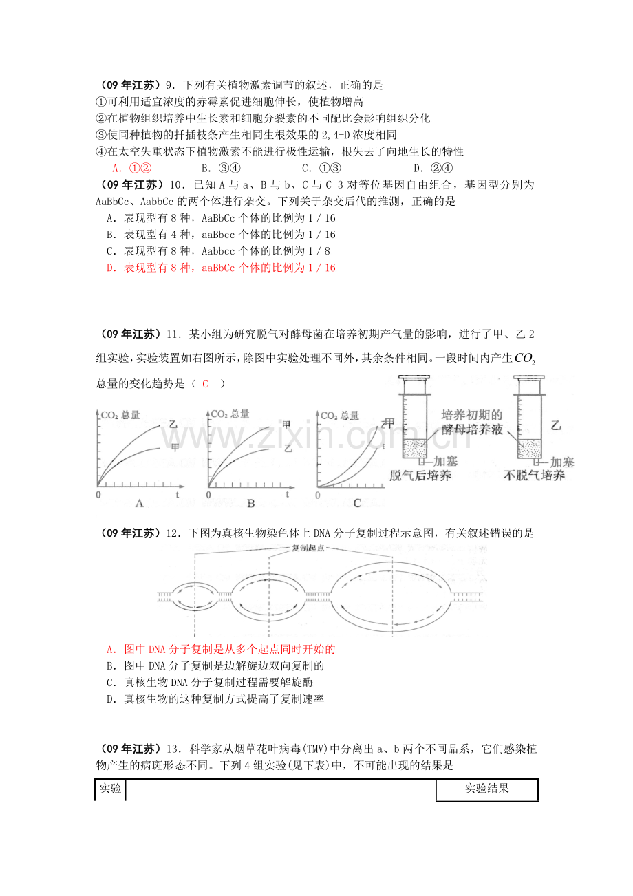 2009年高考试题——江苏卷生物有答案.doc_第2页