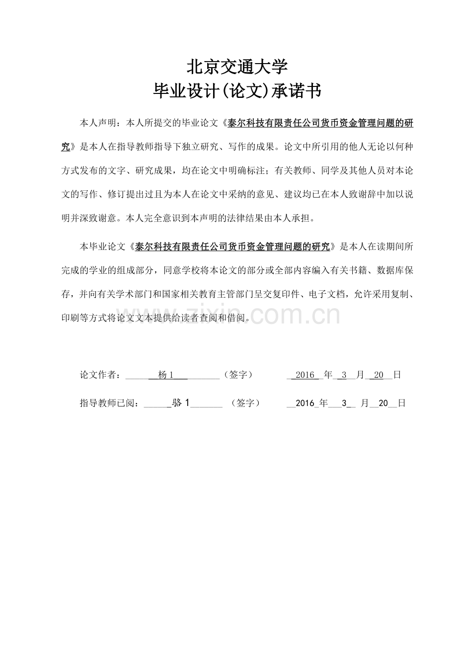 泰尔科技有限责任公司货币资金管理问题的研究.doc_第2页