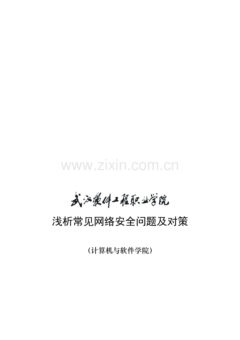 浅析常见网络安全问题及对策.doc_第1页