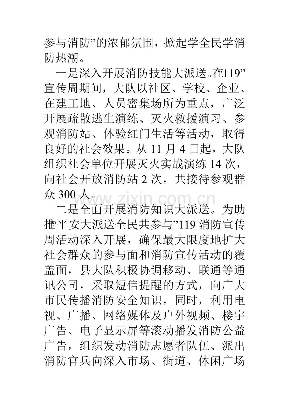 县消防大队119消防宣传活动情况汇报.doc_第2页