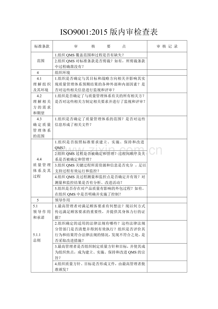 内审检查表11.doc_第1页
