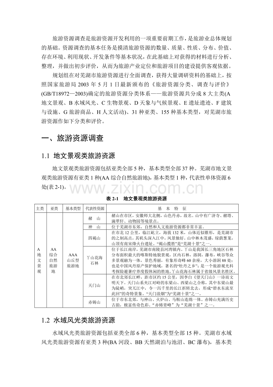 芜湖市旅游资源调查与评价.doc_第1页
