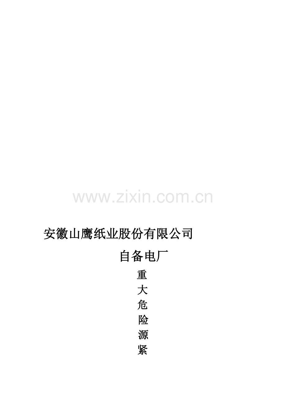 安徽山鹰纸业重大危险源应急预案.doc_第1页