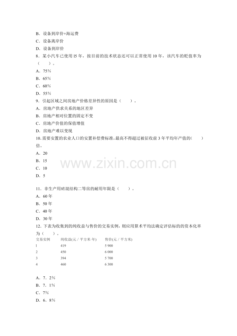 资产评估师考试资产评估考前冲刺试题附答案一要点.doc_第2页