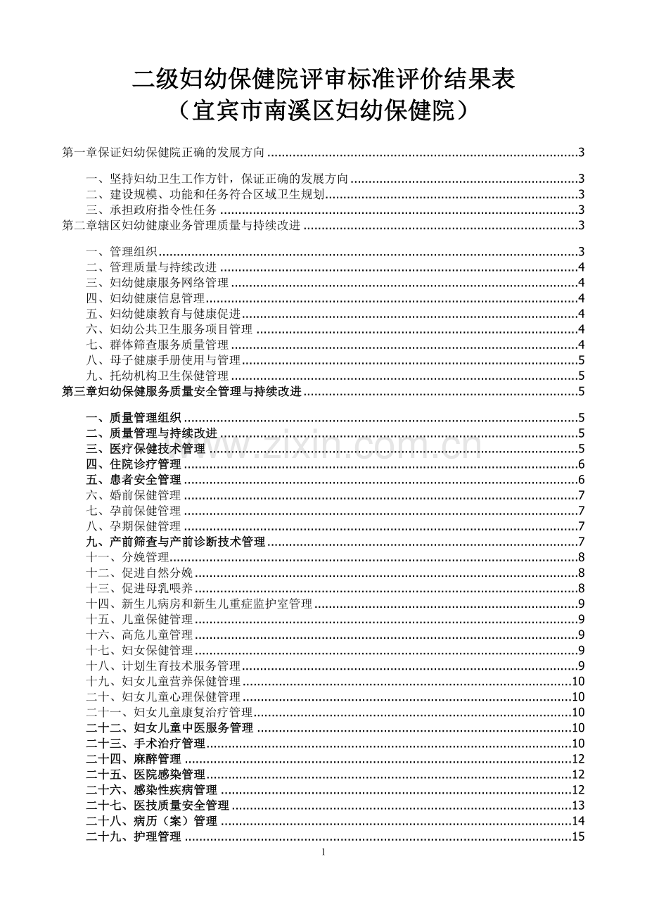 二级妇幼保健院评审标准评价结果表.docx_第1页