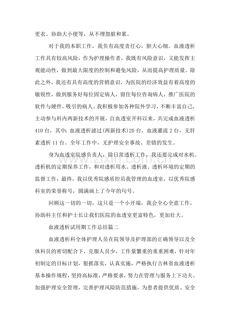 血液透析试用期工作总结.doc_第2页