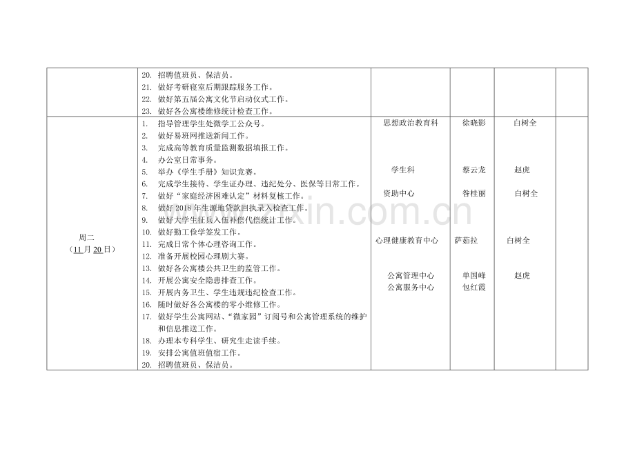 大学生心理健康教育中心周工作计划表.doc_第2页