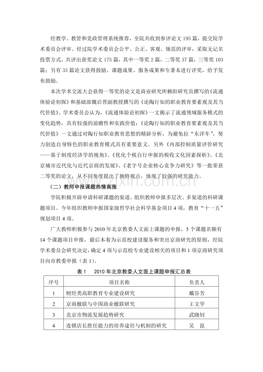 北京财贸职业学院科研工作总结暨科研工作思路.doc_第2页