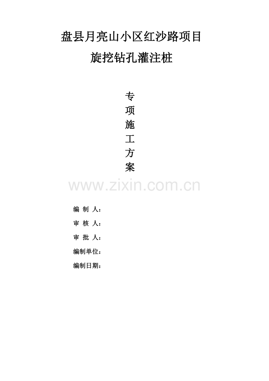 项目旋挖钻孔灌注桩施工方案样本.doc_第1页