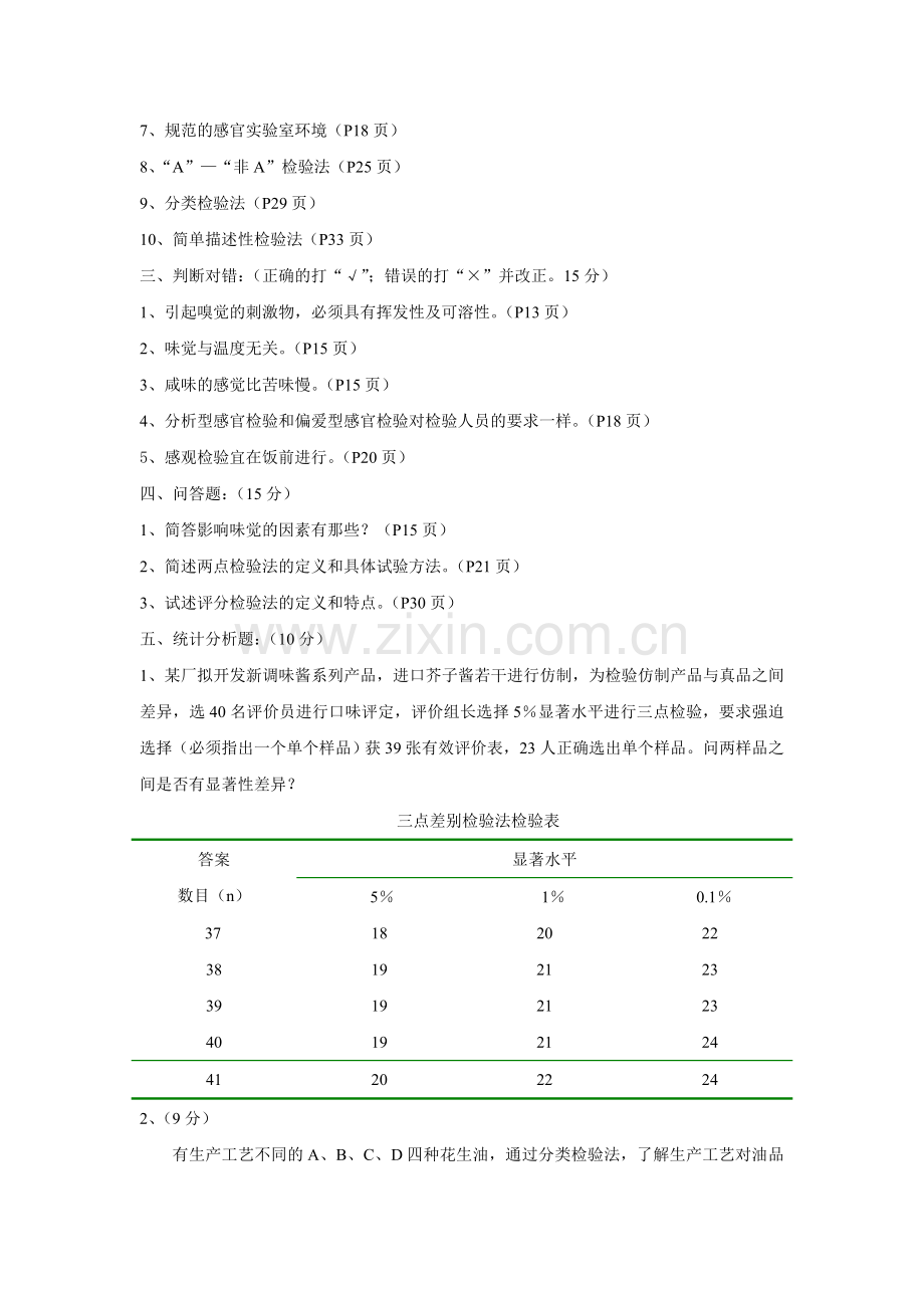 食品感官鉴评试题及答案资料.doc_第2页