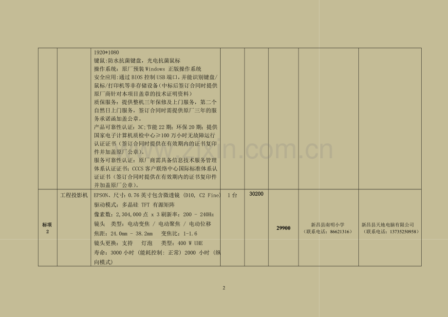 10月份第1期通用设备询价采购成交结果公告.doc_第2页