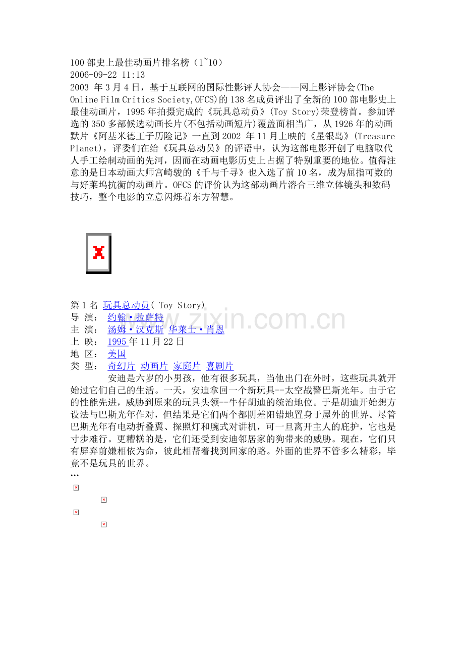 100部史上最佳动画片排名榜.doc_第1页