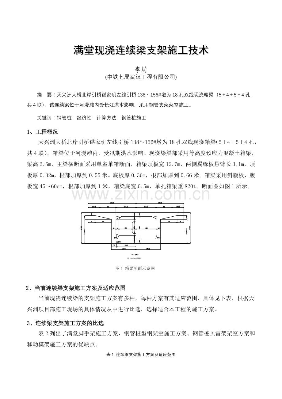 满堂现浇连续梁支架施工技术.doc_第1页