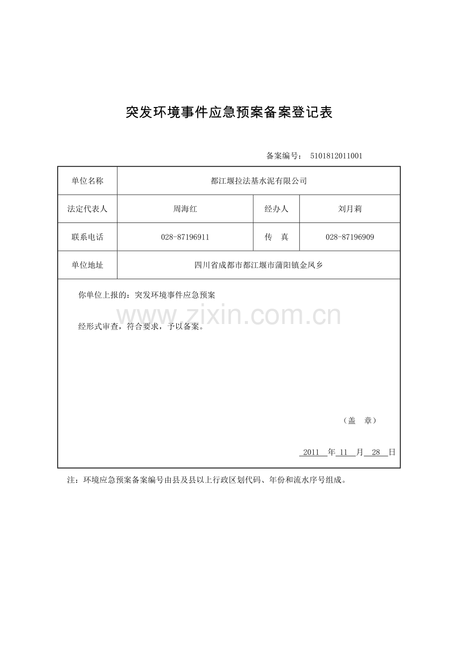 突发环境事件应急预案备案登记表.doc_第1页