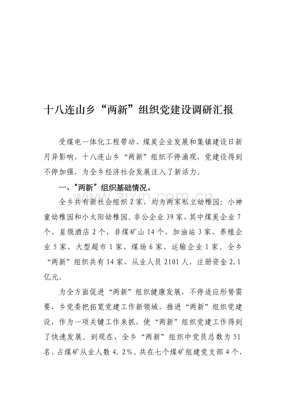 乡“两新”组织党的建设调研报告样本.doc_第1页