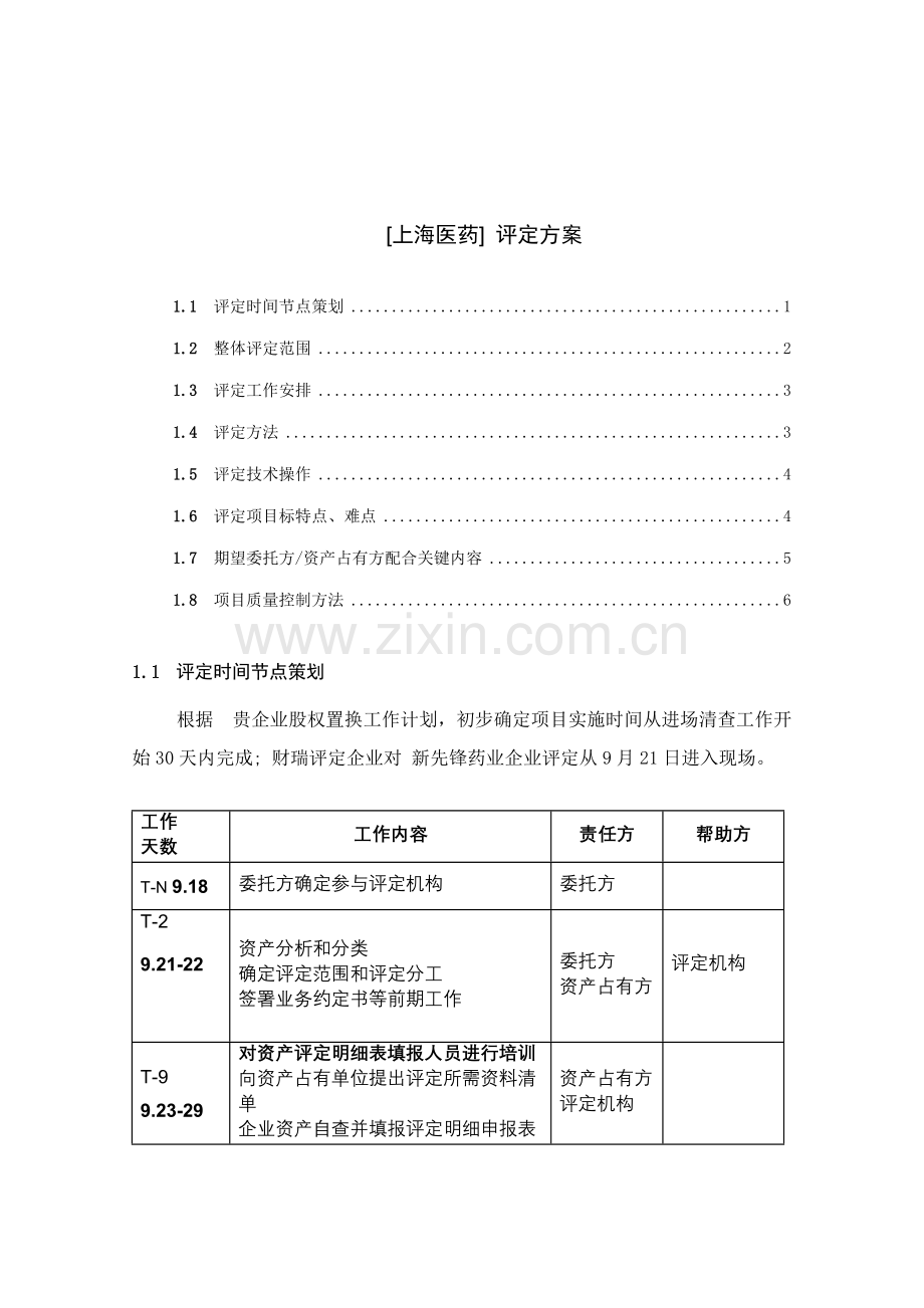 医药公司资产评估方案样本.doc_第1页