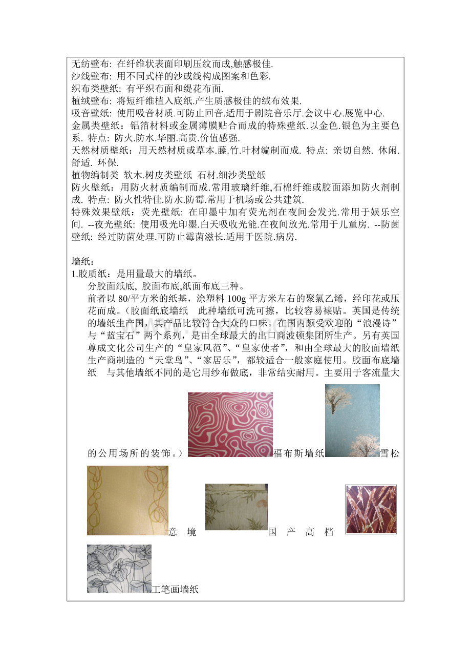 室内外装饰材料与施工工艺009壁纸壁毯地毯及其它.doc_第2页