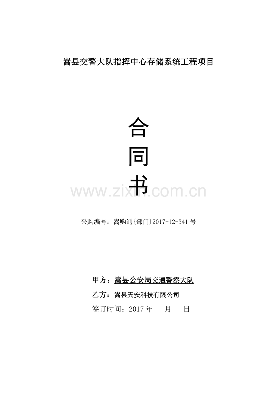 嵩交警大队指挥中心存储系统工程项目.doc_第1页