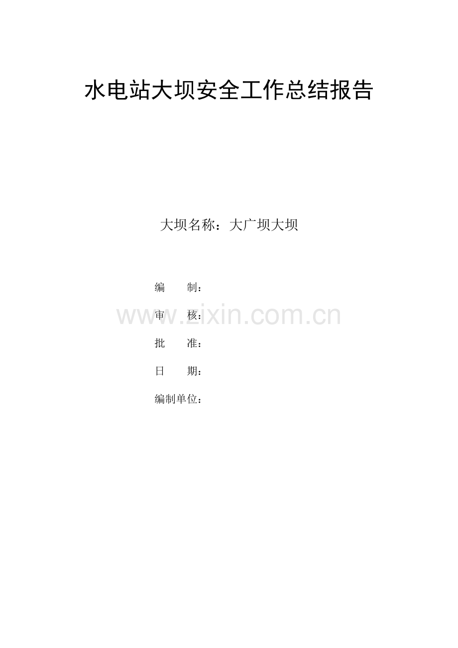 大广坝大坝安全工作总结解析.doc_第1页