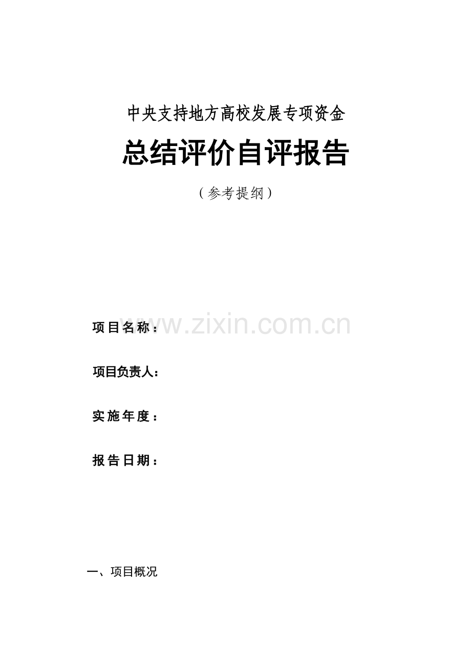 项目绩效评价自评价报告.doc_第1页