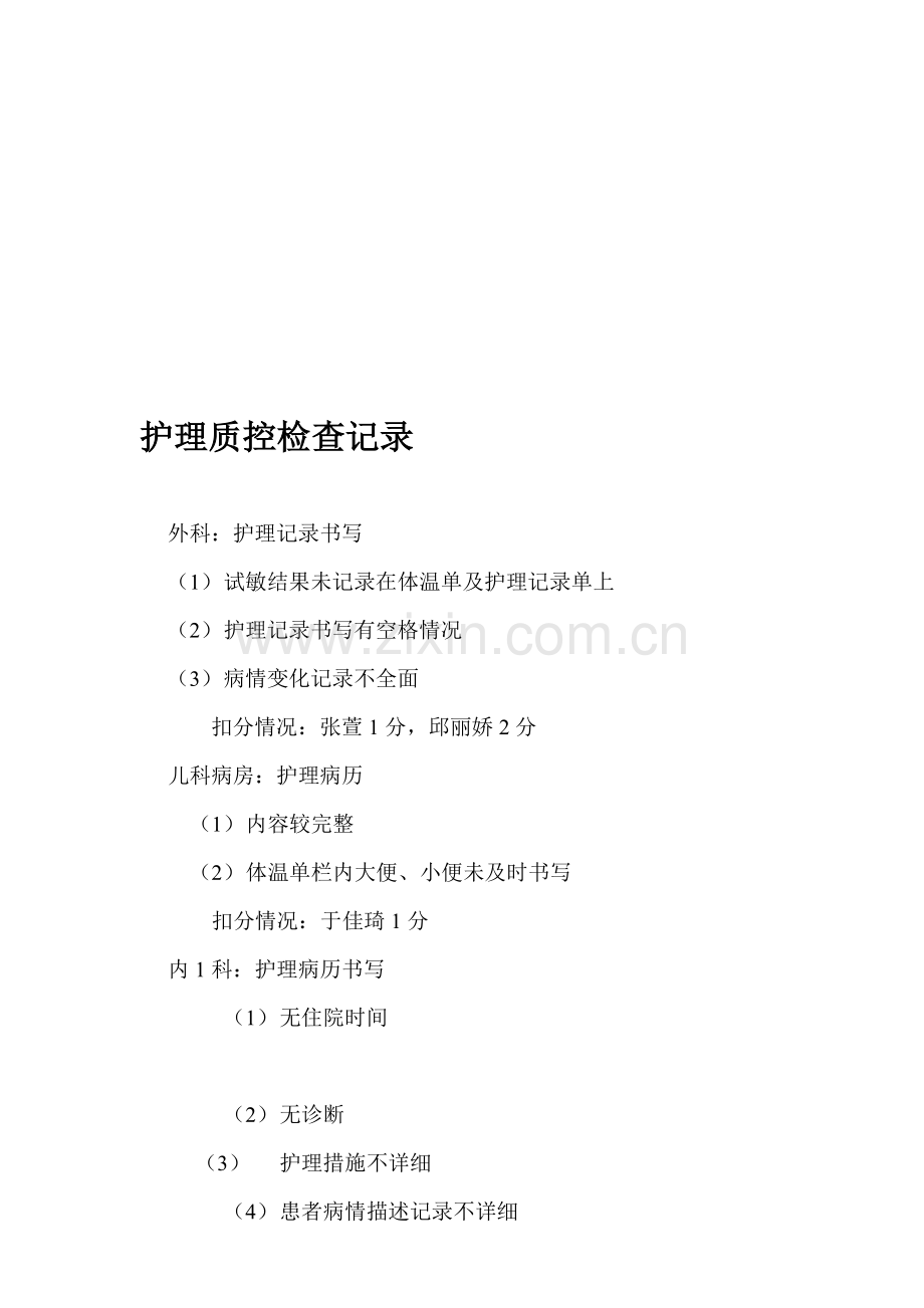 护理质控检查记录.doc_第1页