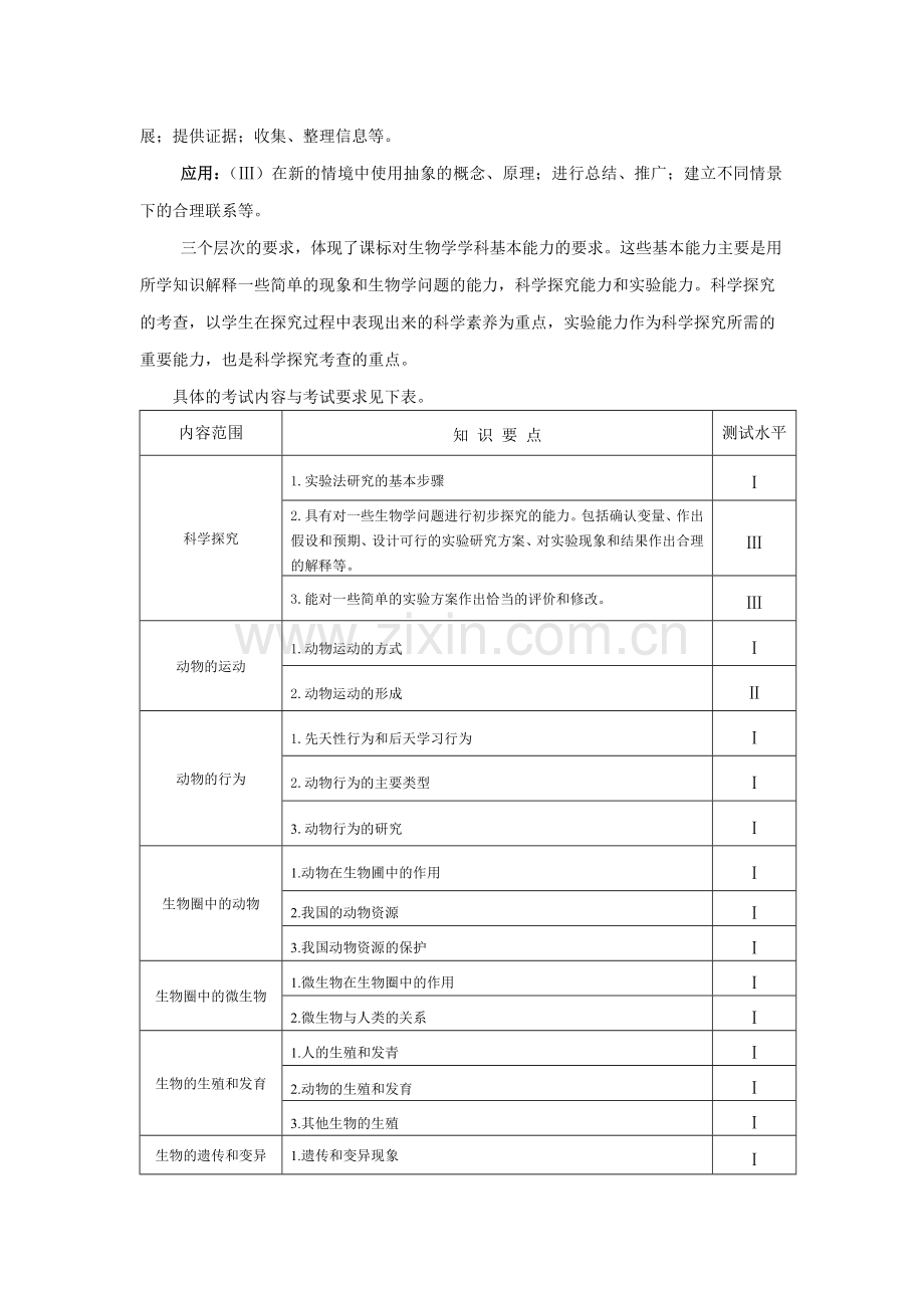 2009成都市生物学科初中毕业考试说明含试题、答案1.doc_第2页