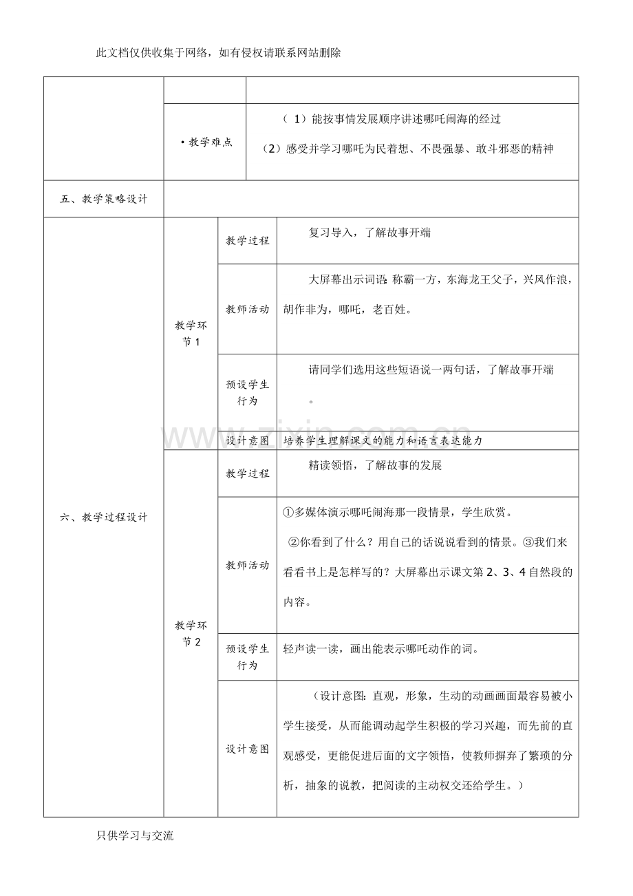 小学语文教学设计模板(案例)教学文案.doc_第2页