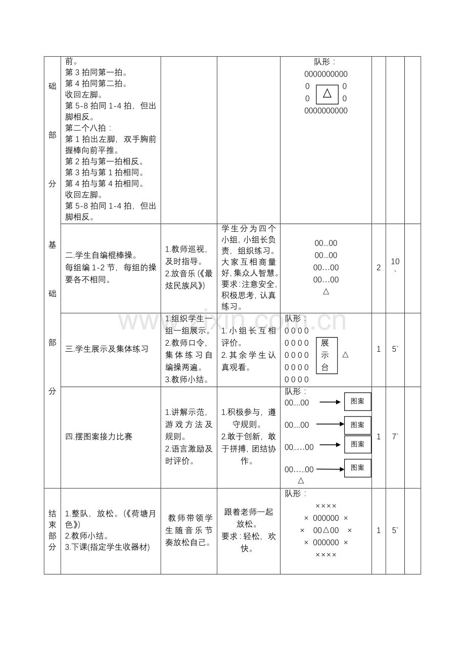 五年级体育棍棒操教研课教案.doc_第2页