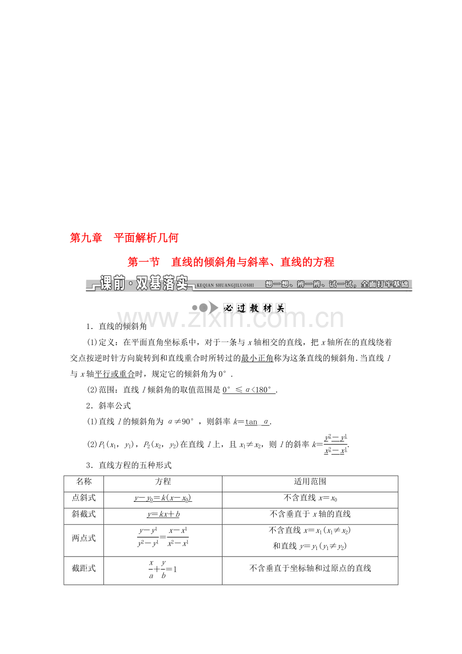 【三维设计】(江苏专用)2017届高三数学一轮总复习-第九章-平面解析几何课时跟踪检测-理收集资料.doc_第1页