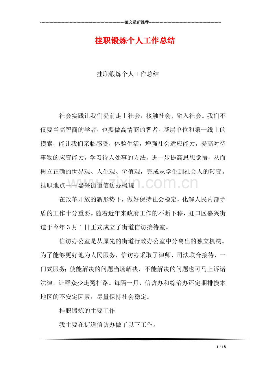 挂职锻炼个人工作总结.doc_第1页
