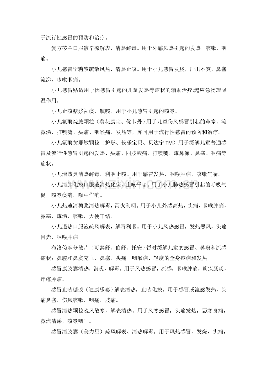 治疗流感的中成药物列表.doc_第2页