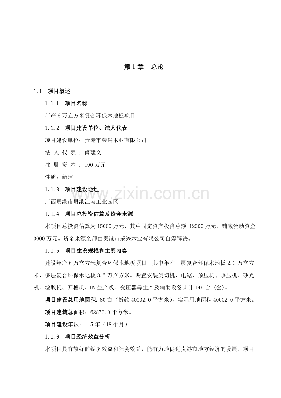 产6万立方米复合环保木地板可行研究报告.doc_第2页