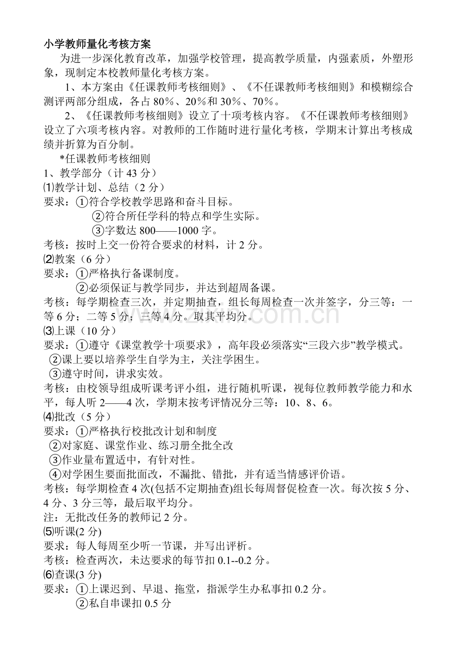小学教师量化考核方案.doc_第1页