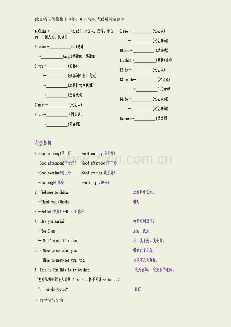 仁爱英语七年级上Unit1复习知识分享.docx_第2页